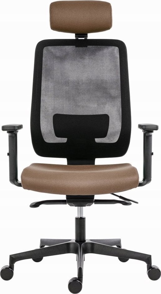 Karrige zyre Powerton Lucie, ergonomike, me krahë, bezhë