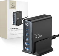 Karikues desktop Tech-Protect DC140W GaN, 5 porta, 140W, i zi