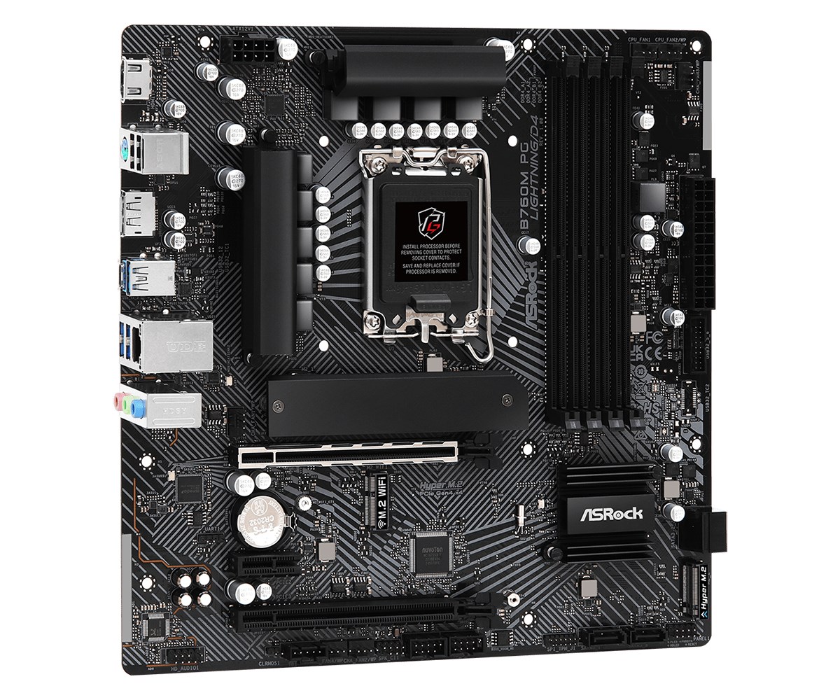 Pllakë amë Asrock B760M PG Lightning/D4 Intel B760 LGA 1700 micro ATX