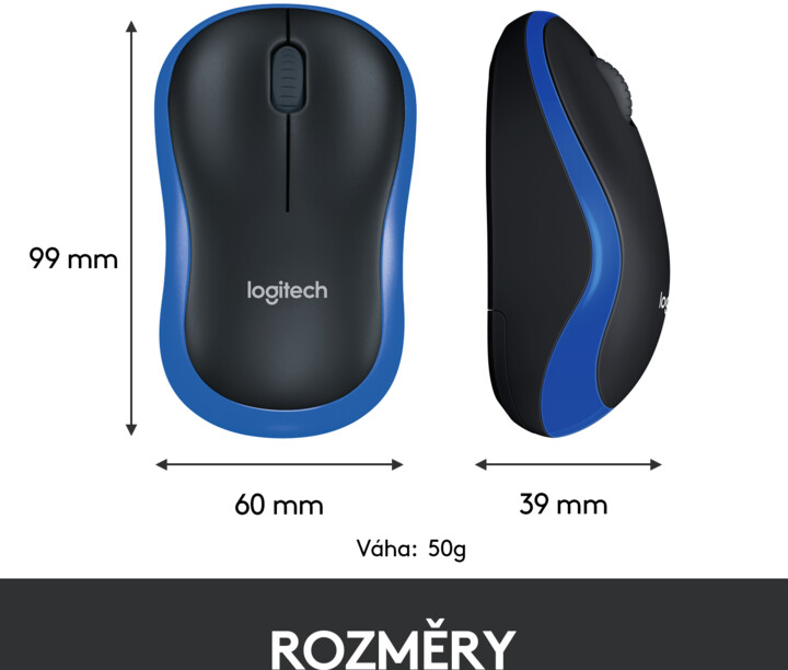 Maus pa kabllo Logitech M185, i kaltër