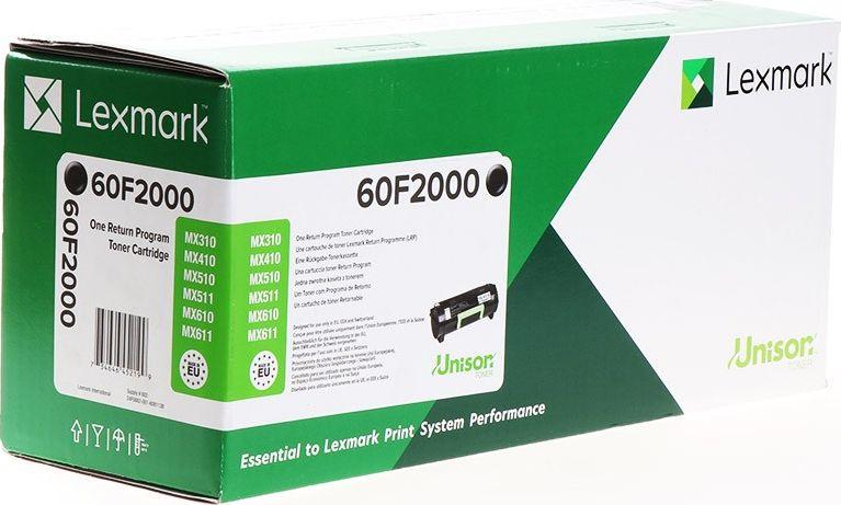 Toner për printer Lexmark 60F2000, i zi