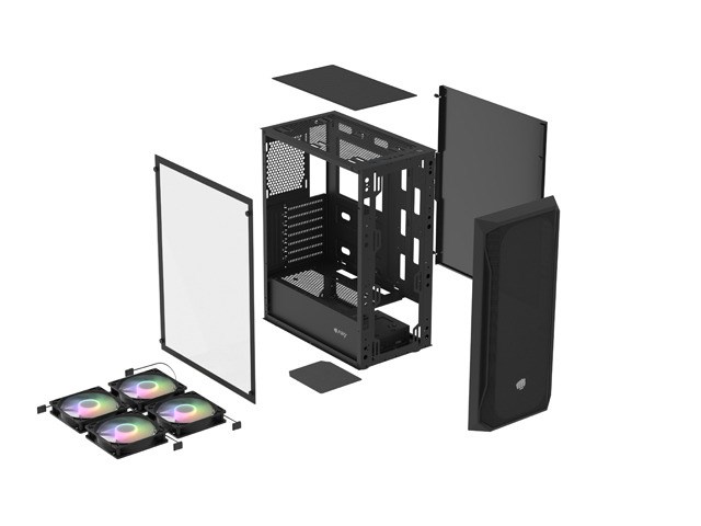 Kasë Natec Fury Shobo SH4FF RGB Midi Tower, e zezë