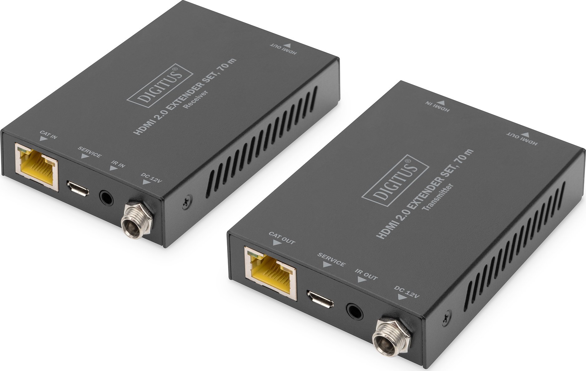 Set zgjatues HDMI Digitus 2.0, 70m, 4K 60Hz, gri