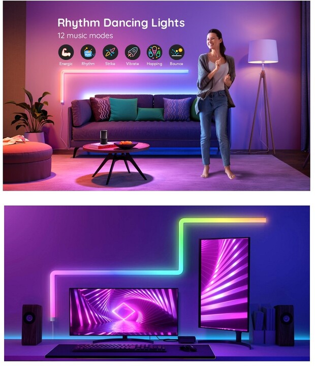 Ndriçim për gaming dhe televizor Govee Glide (8+4) RGBIC