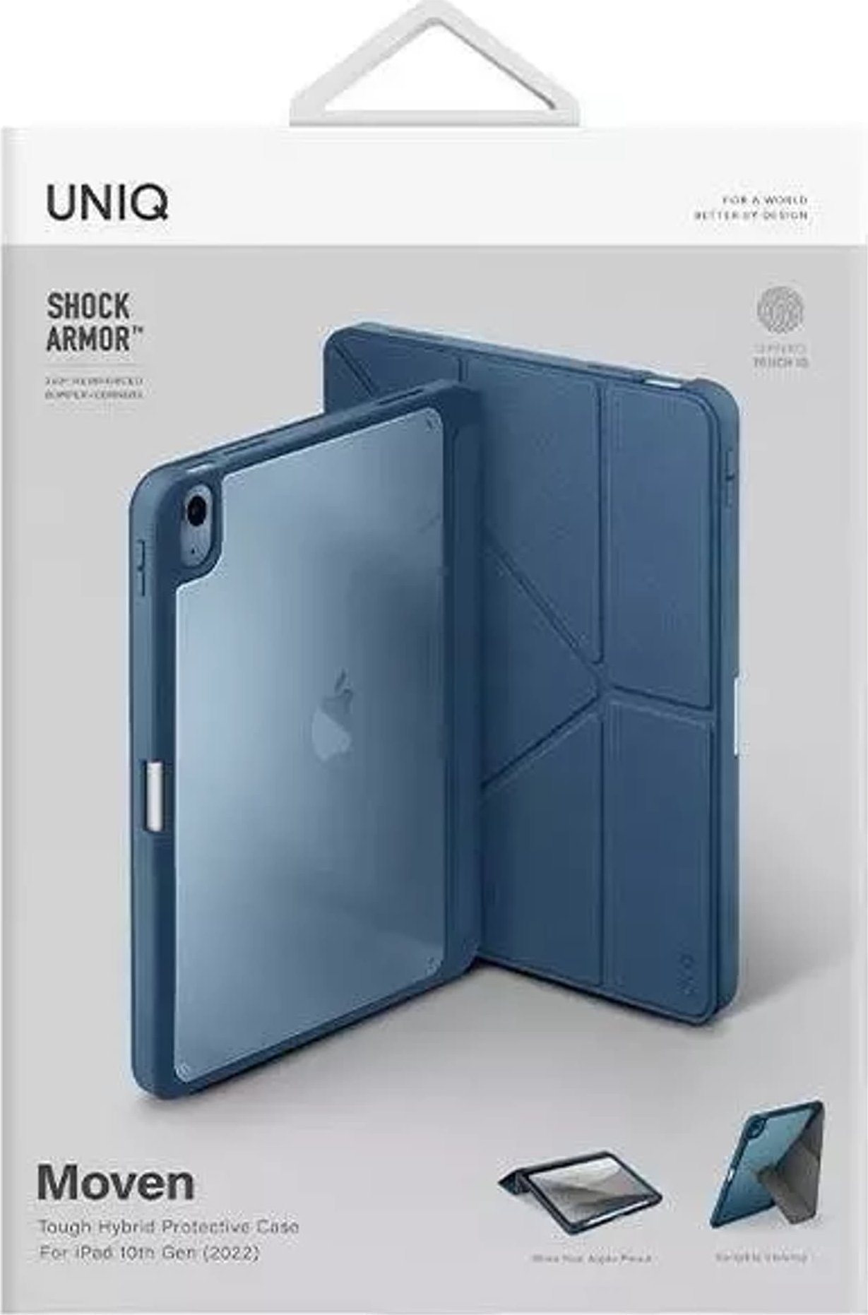Mbulesë tablet Uniq Moven për iPad 10th Gen 2022, kapak origami, Blue Capri