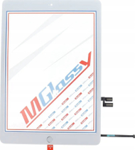 Ekran me prekje MUSTTBY për iPad 7, me buton Home, me ngjitës të pasëm, i bardhë