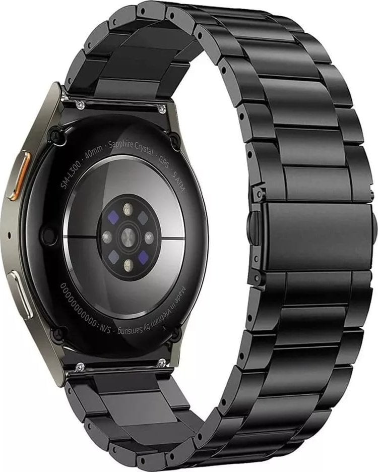 Byzylyk çeliku Tech-Protect Stainless, për Samsung Galaxy Watch 4 5 5 Pro 6 7 FE, i zi