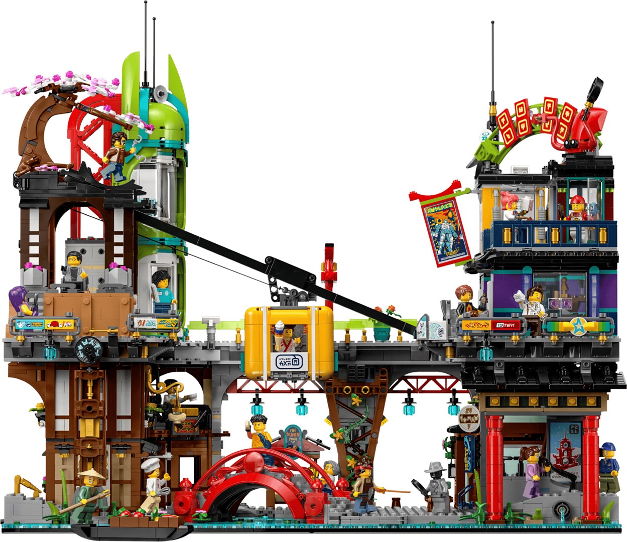 Set lodër LEGO NINJAGO City Markets, 21 minifigura, 4 kate, shumëngjyrësh