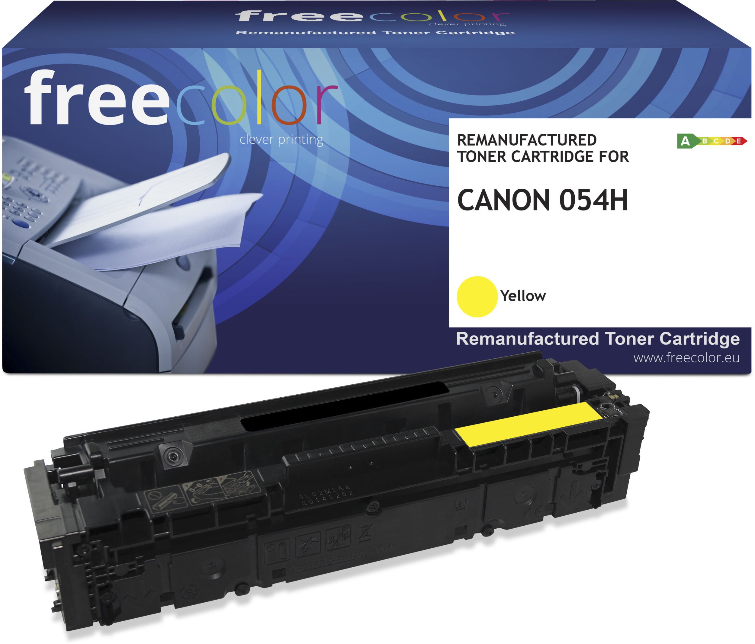 Тонер freecolor Canon 054H, жолт, 2100 страници
