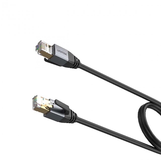 Kabllo rrjeti Unitek Ethernet RJ45 CAT8, S/FTP, 1m, e zezë