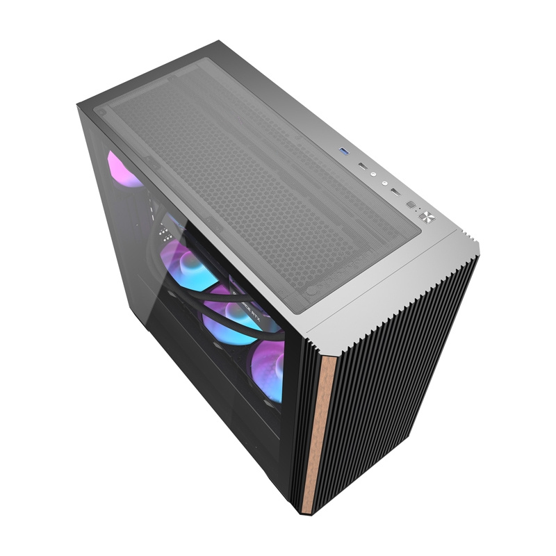 Kuti kompjuteri Darkflash DS900WS, ATX ITX, 4 ventilatorë 120mm, e zezë