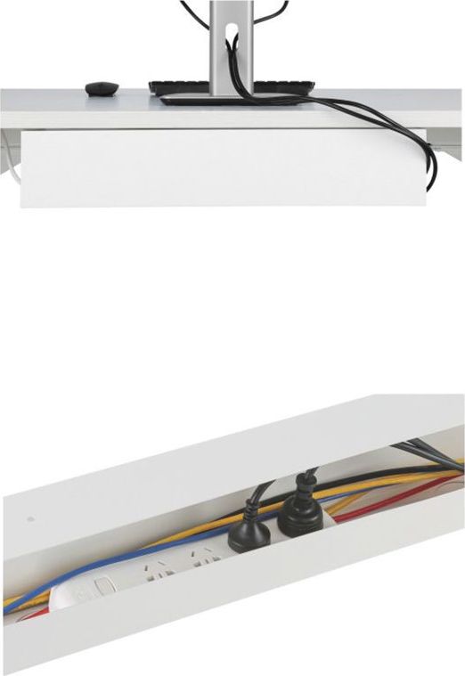 Organizues kabllosh Value Holder, 600 x 114 x 76 mm, çelik, i bardhë