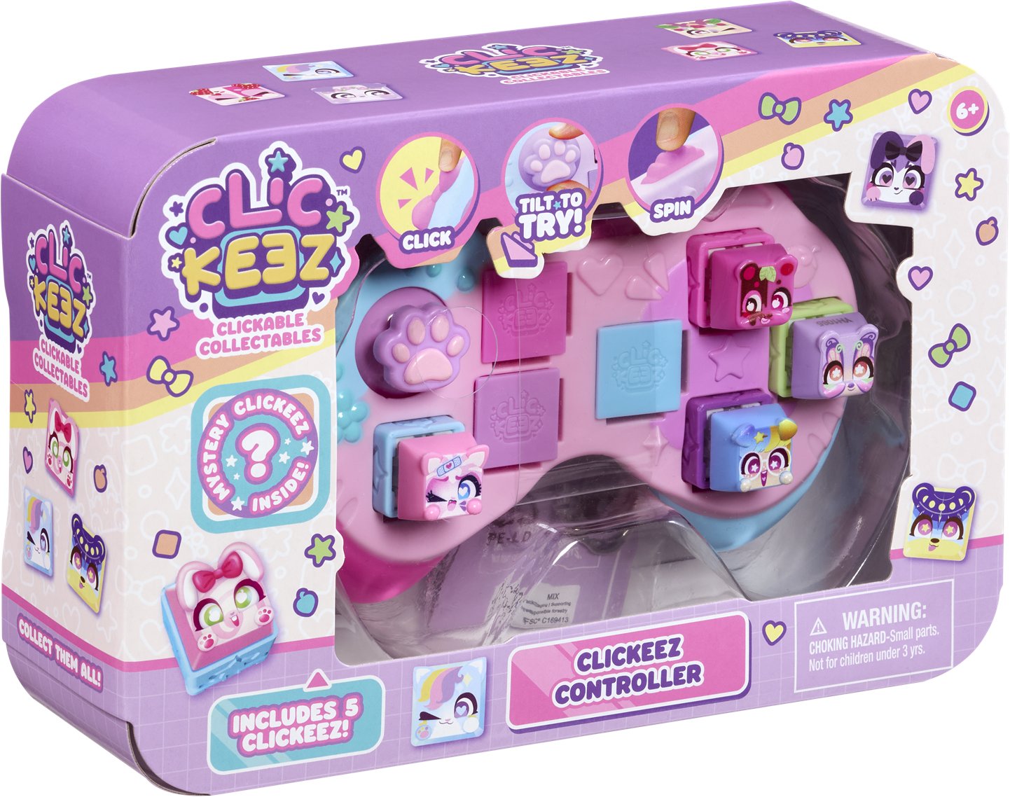 Set lodrash Clickeez Controller Mystery Figure 5 Pack, 5 figurina, fidget controller, shumëngjyrësh