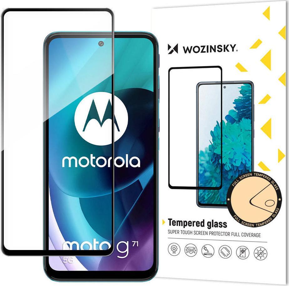 Streç mbrojtës Wozinsky Super Durable Full Glue për Motorola Moto G71 5G, xham i temperuar, Case Friendly, i zi