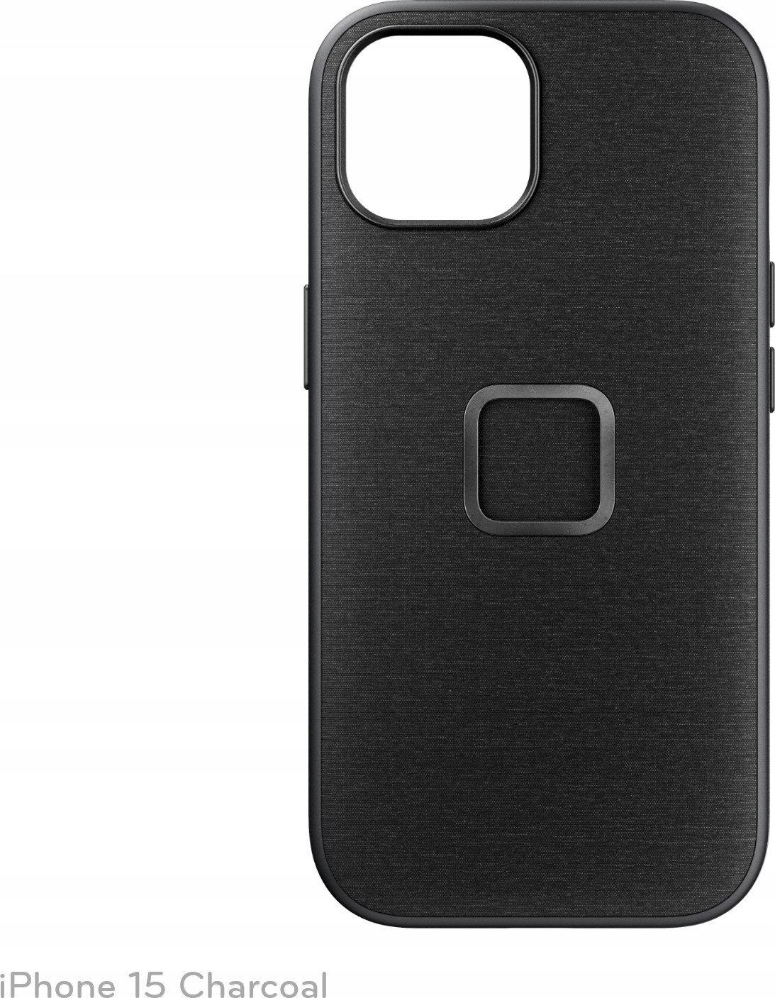 Kuti mbrojtëse Peak Design Everyday Fabric për iPhone 15, SlimLink magnetik, përputhshme me MagSafe, gri charcoal