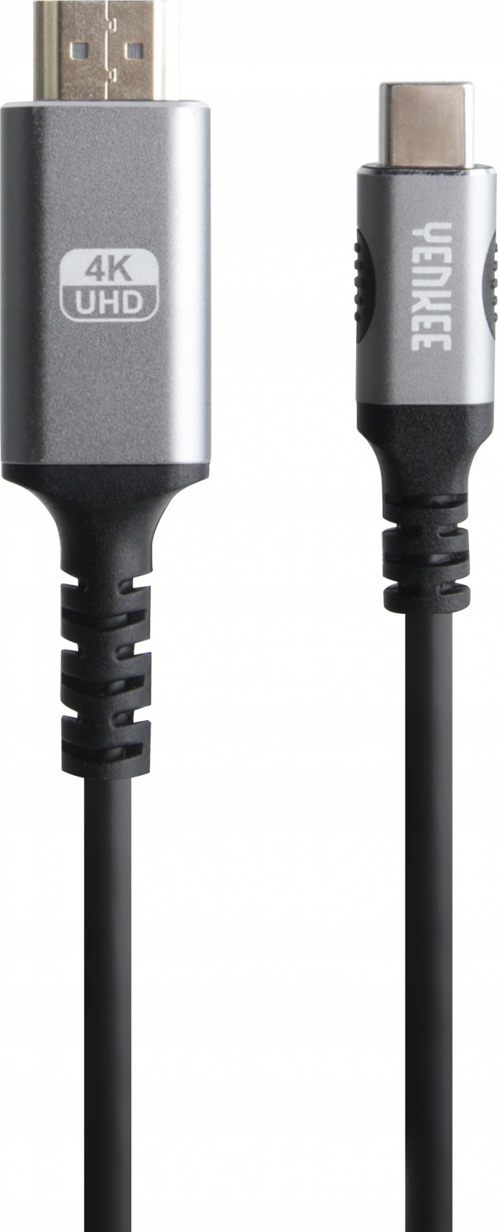 Kabllo USB-C në HDMI Yenkee YCU 0310, 1.5m, 4K 60Hz, zi argjend