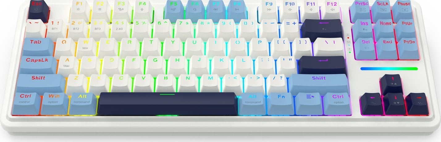 Tastierë gaming Redragon K728 Pro, mekanike 80% TKL, wireless 3 në 1, RGB