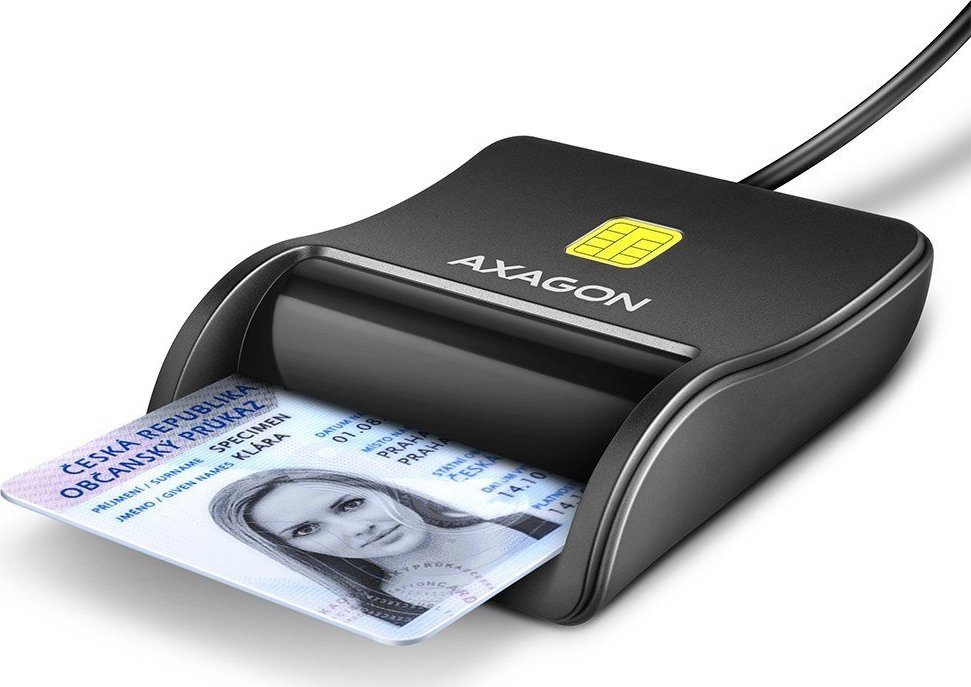 Lexues karte identiteti Axagon CRE-SM3N, USB 2.0, Smart Card, i zi