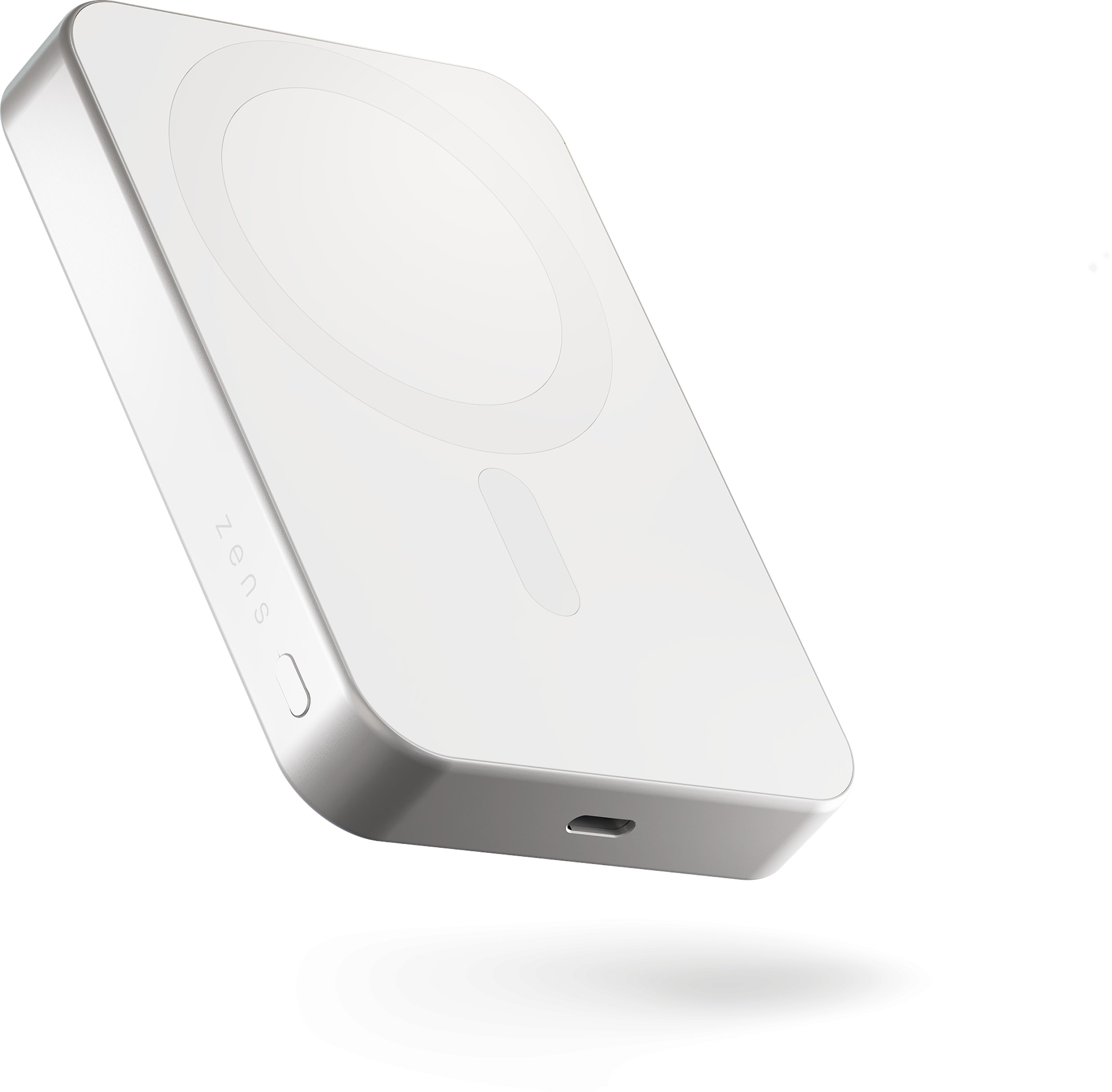 Power bank ZENS Slim Qi2 Aluminium, 10000mAh, karikim wireless, i bardhë
