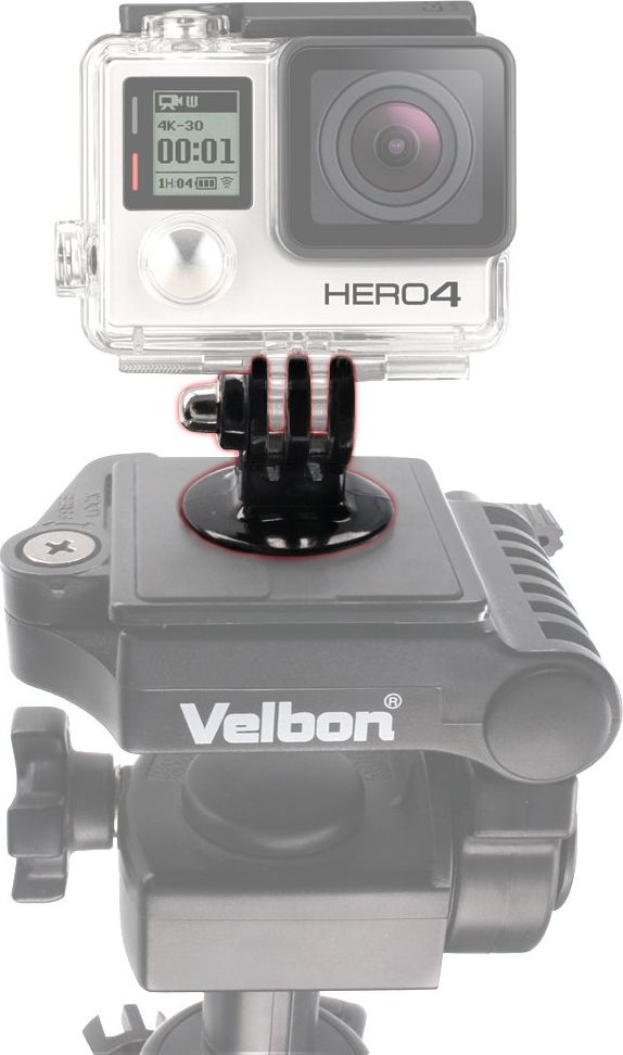 Adapter tripod për kamera sportive, montim GoPro, filetë 1/4", i zi