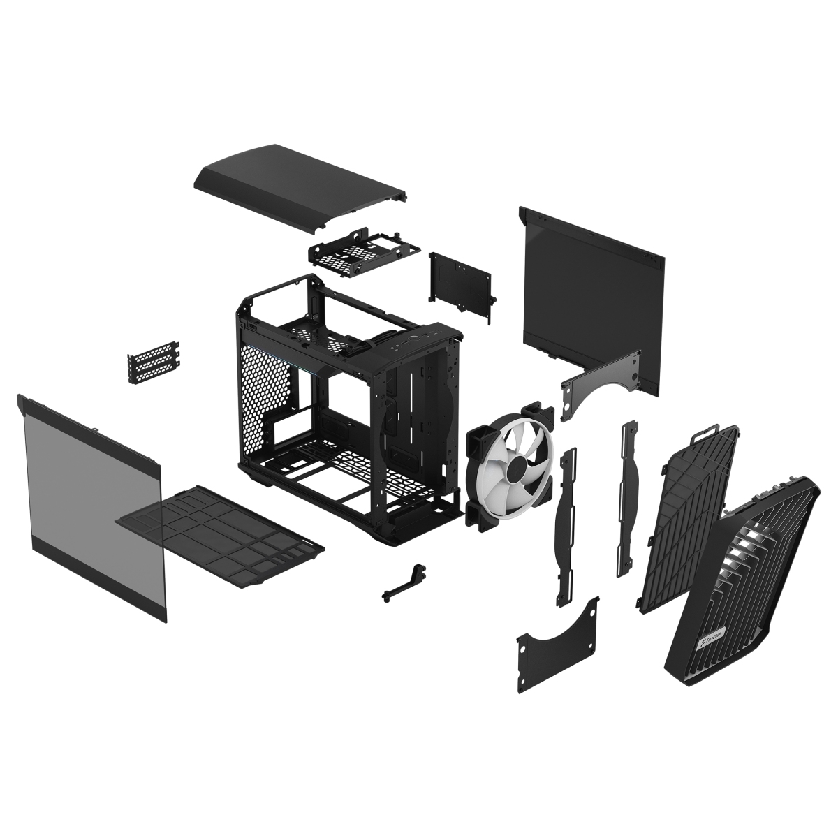 Kasë Fractal Design Torrent Nano RGB Black TG Light Tint, e zezë