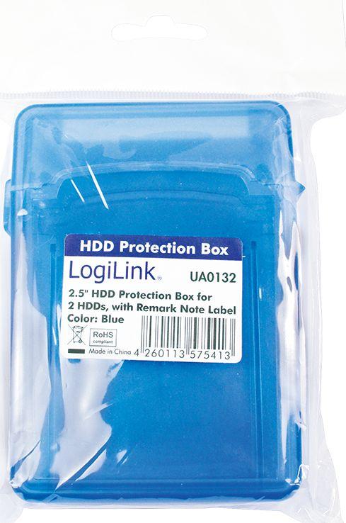 Këllëf mbrojtës LogiLink për 2 x 2.5 "HDD, i kaltërt