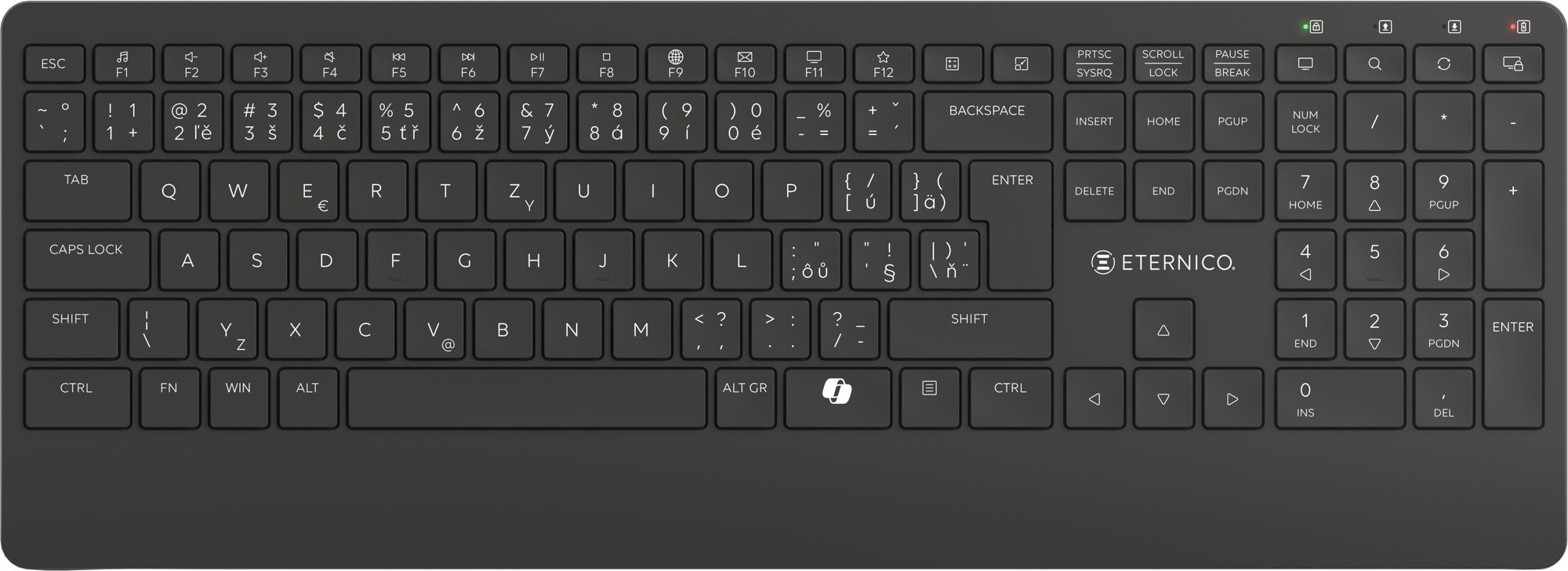 Tastierë pa tela Eternico KS2360, Wireless, me layout CZ/SK, e zezë