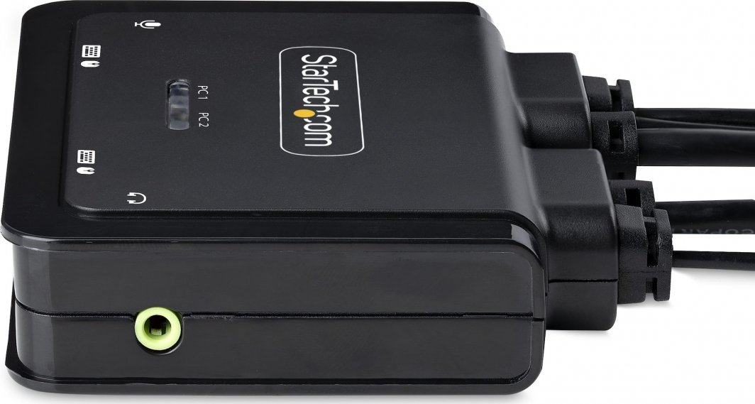 Ndërprerës KVM StarTech.com, 2 porta USB C, 4K 60Hz, DisplayPort, i zi