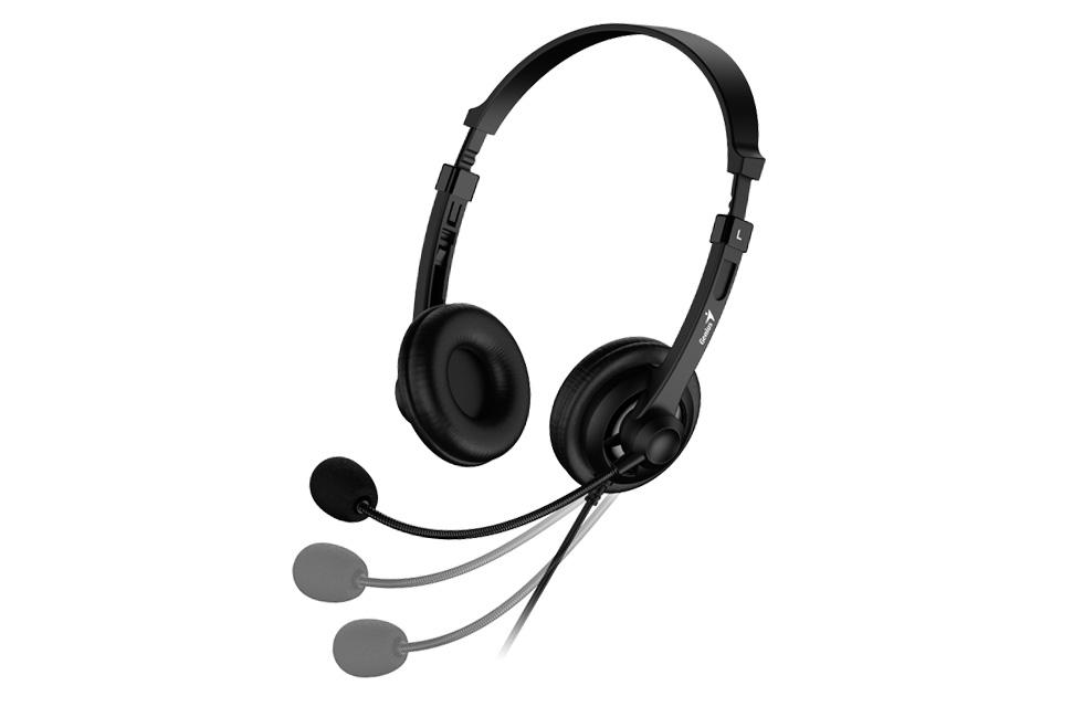 Kufje Genius HS-230U, me mikrofon, USB, të zeza