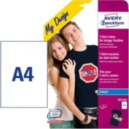 Fletë transferuese për tekstil Avery Zweckform, A4, për pëlhura me ngjyrë, 8 fleta transferi + 8 fleta silikoni