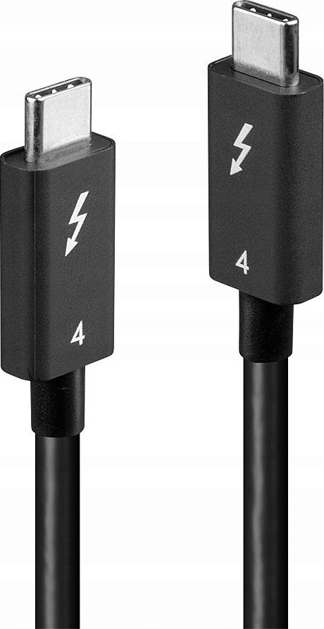 Kabllo USB C Lindy Thunderbolt 4, 1m, 40 Gb/s, e zezë