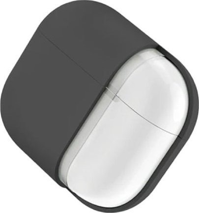 Mbulesë silikoni Uniq Lino për AirPods 4, komplet çantë dhe mbrojtëse, gri ash