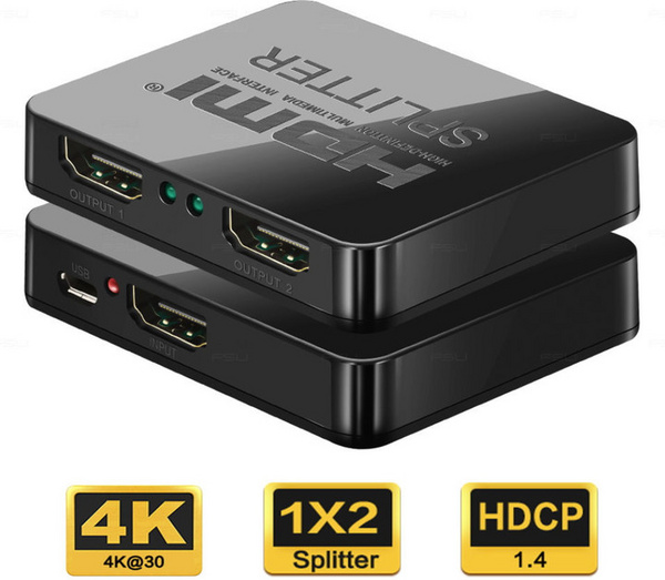 [OUTLET] Ndarës sinjali PremiumCord HDMI splitter 1-2 porte, USB, 4K, FULL HD, 3D, III
