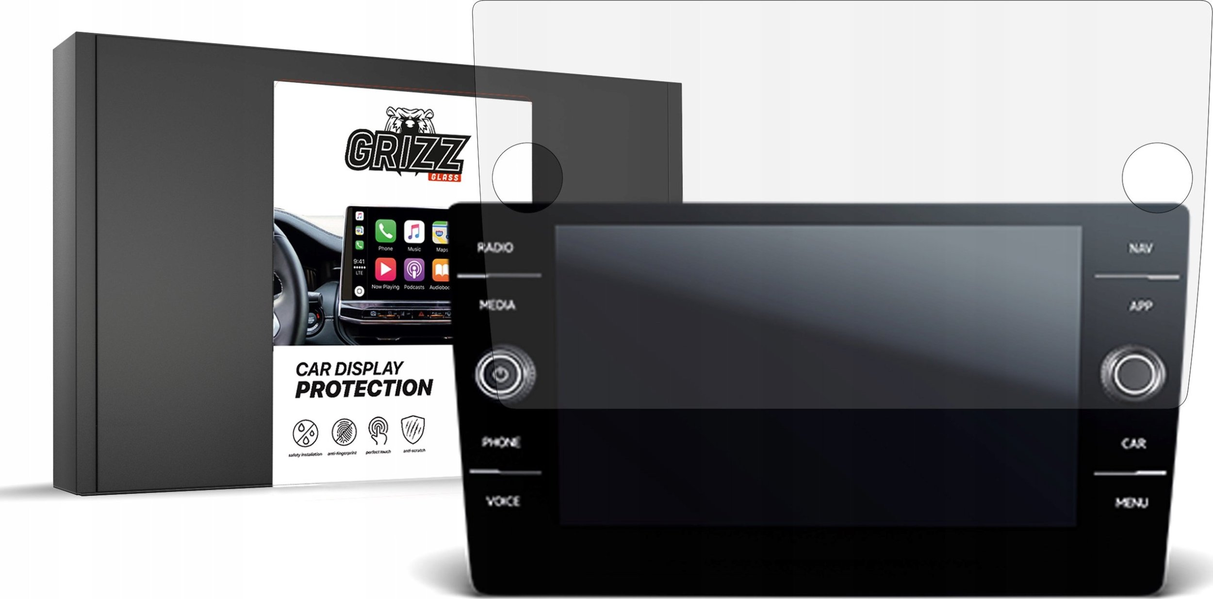 Film mbrojtës ekrani GRIZZ MatteScreen për Volkswagen Caddy Discover Media 2020-2023, anti-gërvishtje, mat, transparent