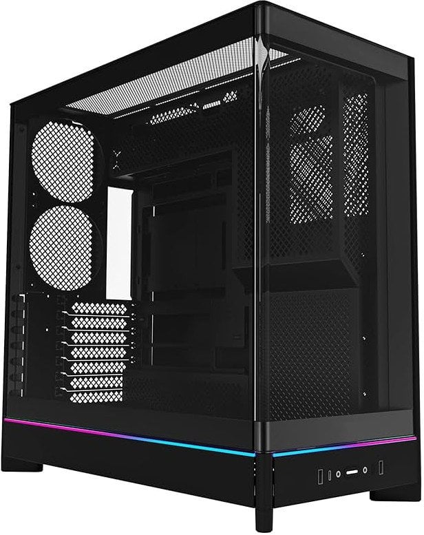 Kutia PC Montech HS02B, ATX Mid Tower, xham i temperuar, e zezë