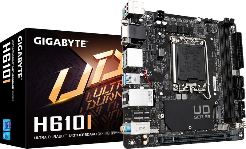 Motherboard Gigabyte H610I, DDR5, M.2 NVMe, ATX i zi