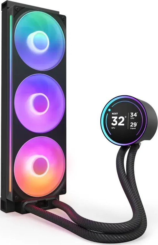 Ftohës uji për procesor NZXT Kraken Elite 360 RGB, radiator 360mm, ekran IPS 2.72", i zi