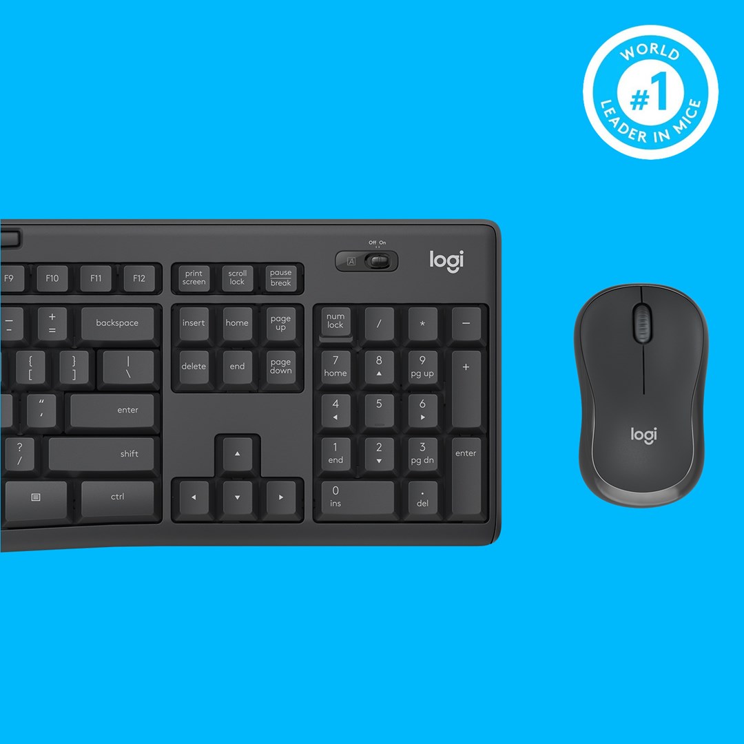 Set tastierë + maus Logitech MK295 Silent, i zi