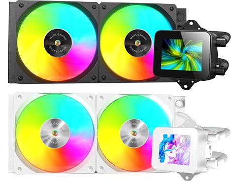 Водено ладење AIO Mars Gaming ML-VISION240, TDP 500W, 240mm, 2 ARGB вентилатори, црн