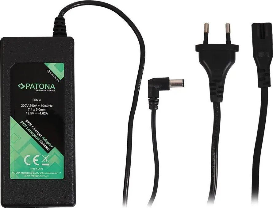 Adapter karikues laptopi PATONA, 19.5V 4.62A 90W, konektor 7.4x5mm me pin, i zi