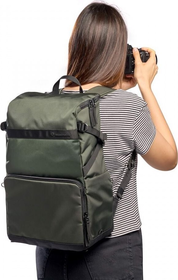 Çantë shpine fotografike Manfrotto Street Backpack, për DSLR, për laptop 14", gri e gjelbër