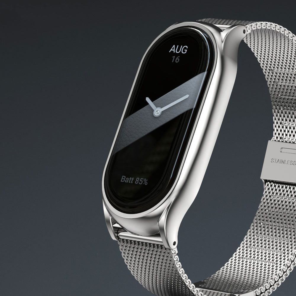 Rrip ore Tech-Protect MilaneseBand për Xiaomi Smart Band 8 8 NFC, çelik inox, i argjendtë