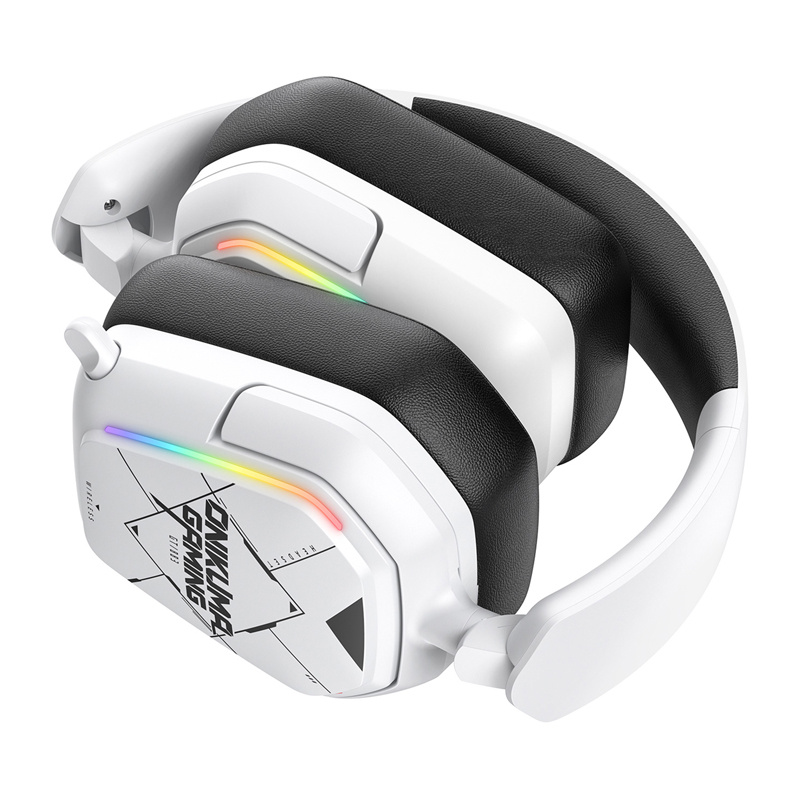 Kufje gaming Onikuma BT883, wireless 2.4G Bluetooth, RGB, të bardha