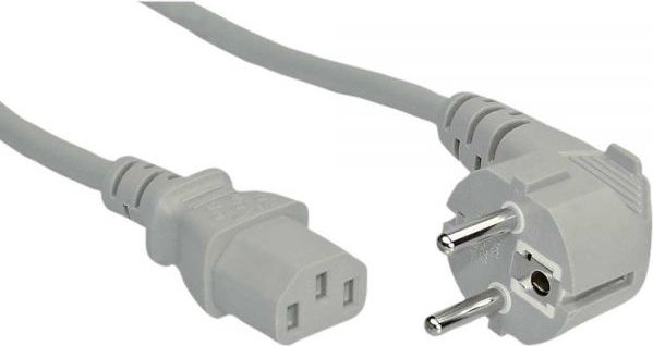 Kabllo rryme InLine 16652B, Type F në kënd, 2m, gri