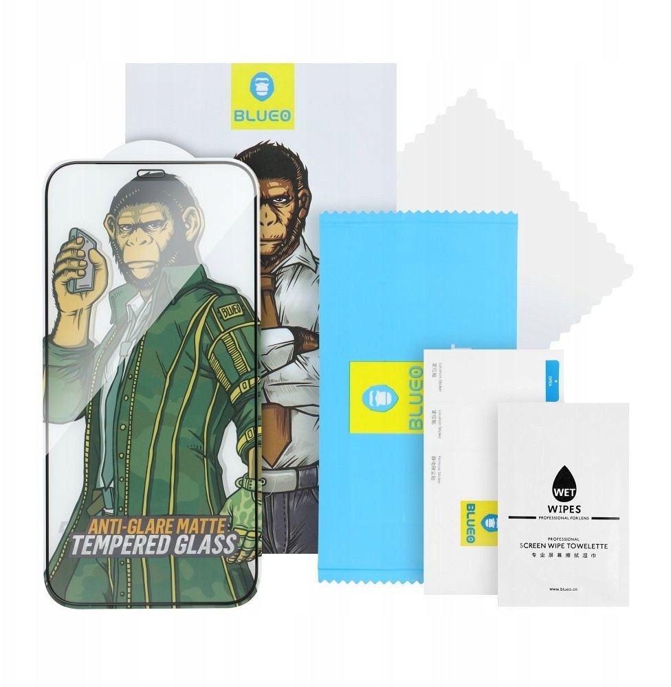 Xham mbrojtës BlueO Mr. Monkey 5D për iPhone 14 Pro Max 15 Plus, transparencë e lartë, Incognito