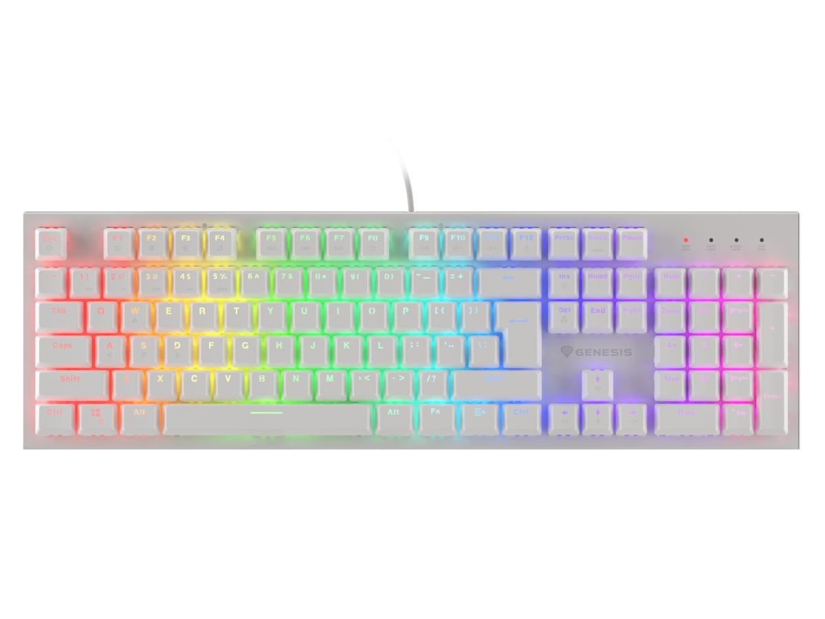 Tastierë mekanike Genesis THOR 303, US layout, RGB, Outemu Brown, e bardhë