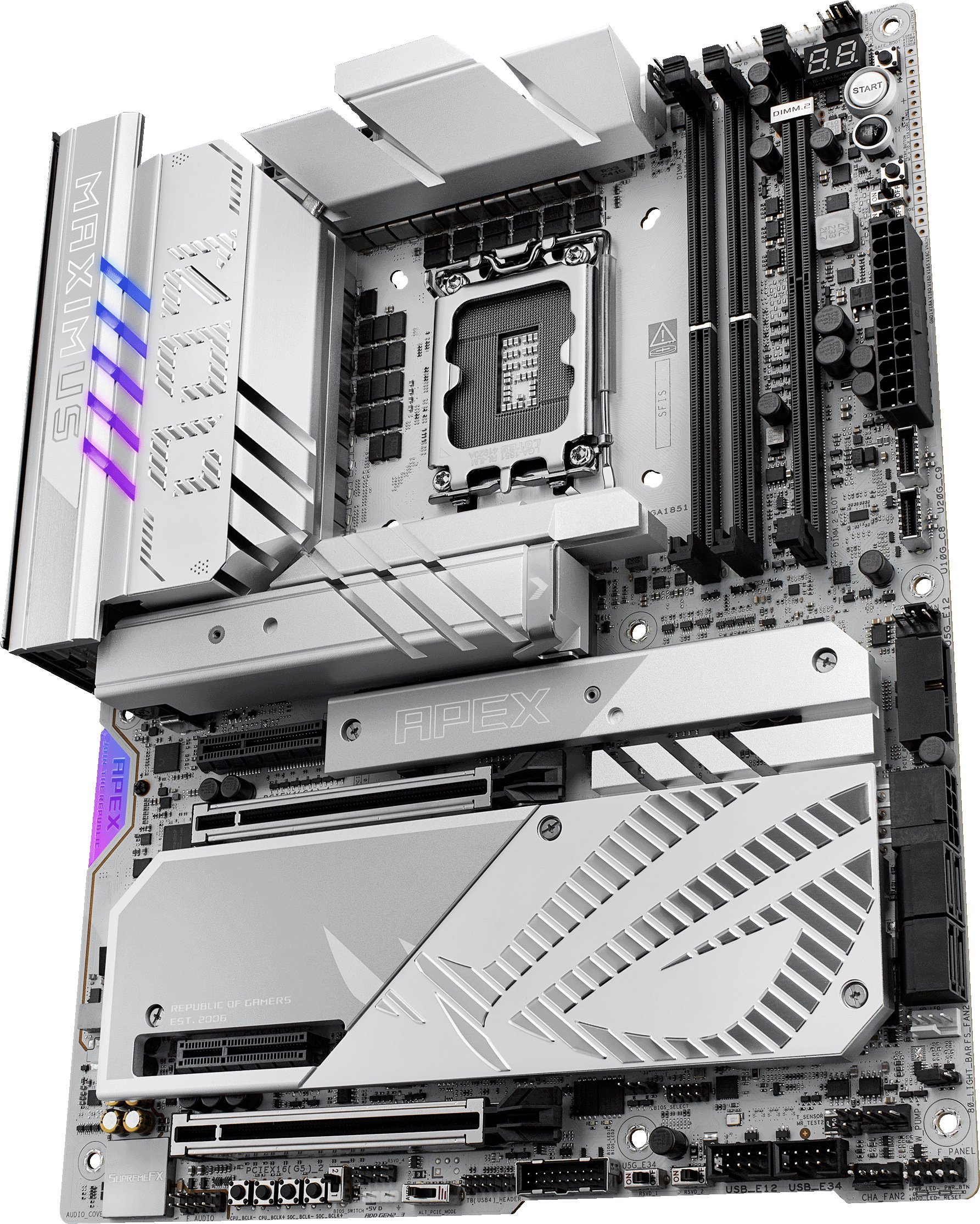 Pllakë amë ASUS ROG Maximus Z890 Apex, Intel LGA 1851, DDR5, argjendtë
