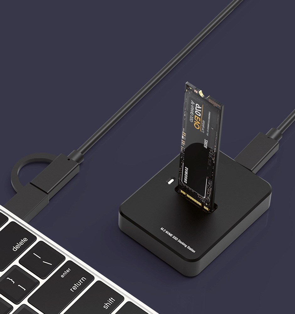 Stacion dokimi SSD Gembird ACC DOCK STATION USB C M.2 DD U3M2, për SATA dhe NVMe, i zi