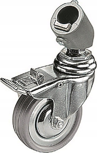 Set rrotash me frena Manfrotto 110 Castor, 3 copë, diametër 7.5 cm, i zi