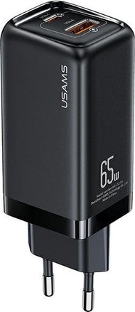 Karikues rrjeti Usams T47 CC153TC01, 65W, 1x USB A 1x USB C, i bardhë